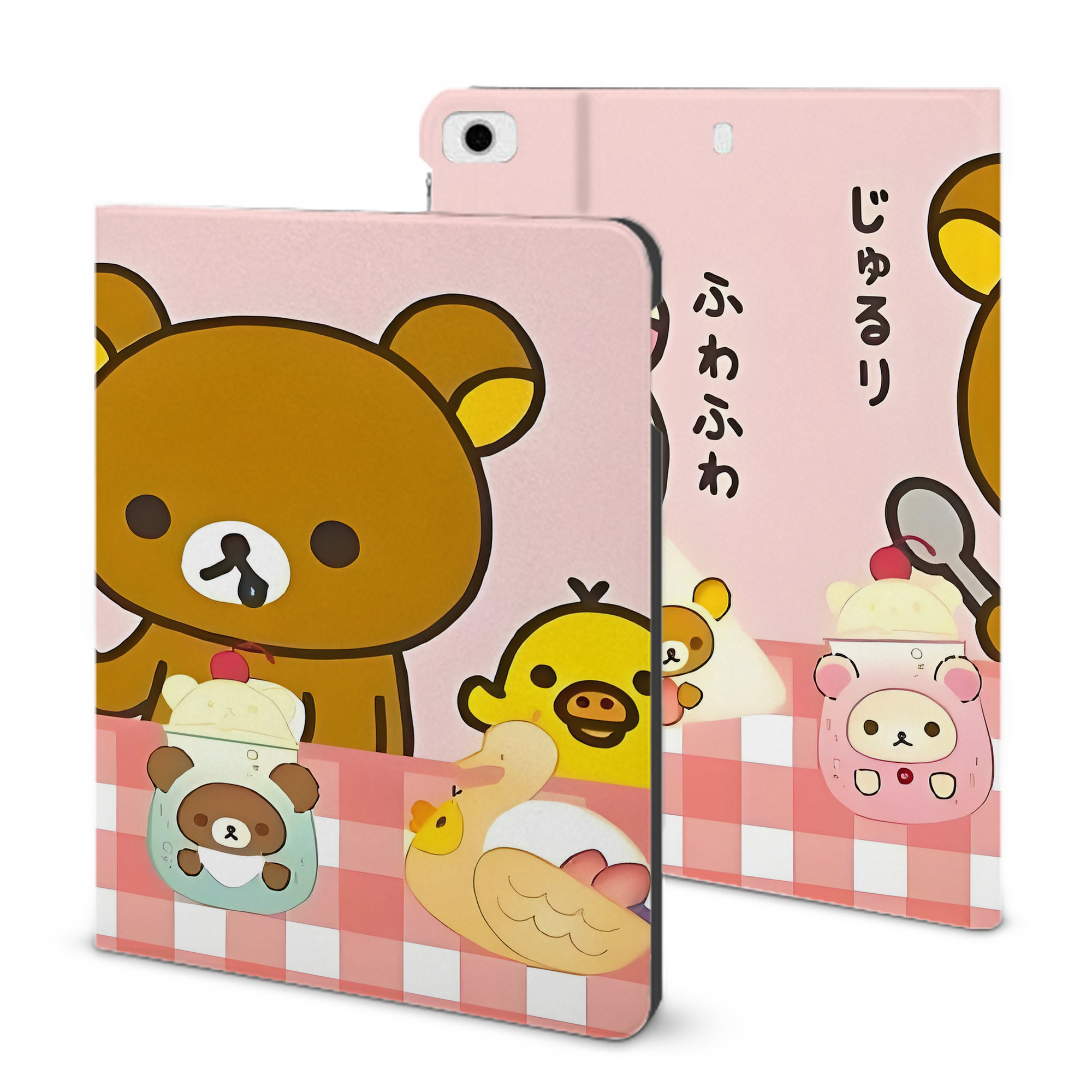 （画像用） リラックマ リラックマ キイロイトリ Rilakkuma Korilakkuma Kiiroitori IPad ケース ブック型 PUレザー TPU 耐衝撃 軽量 薄型 ペン収納なし 全面保護 IPad 各モデル対応